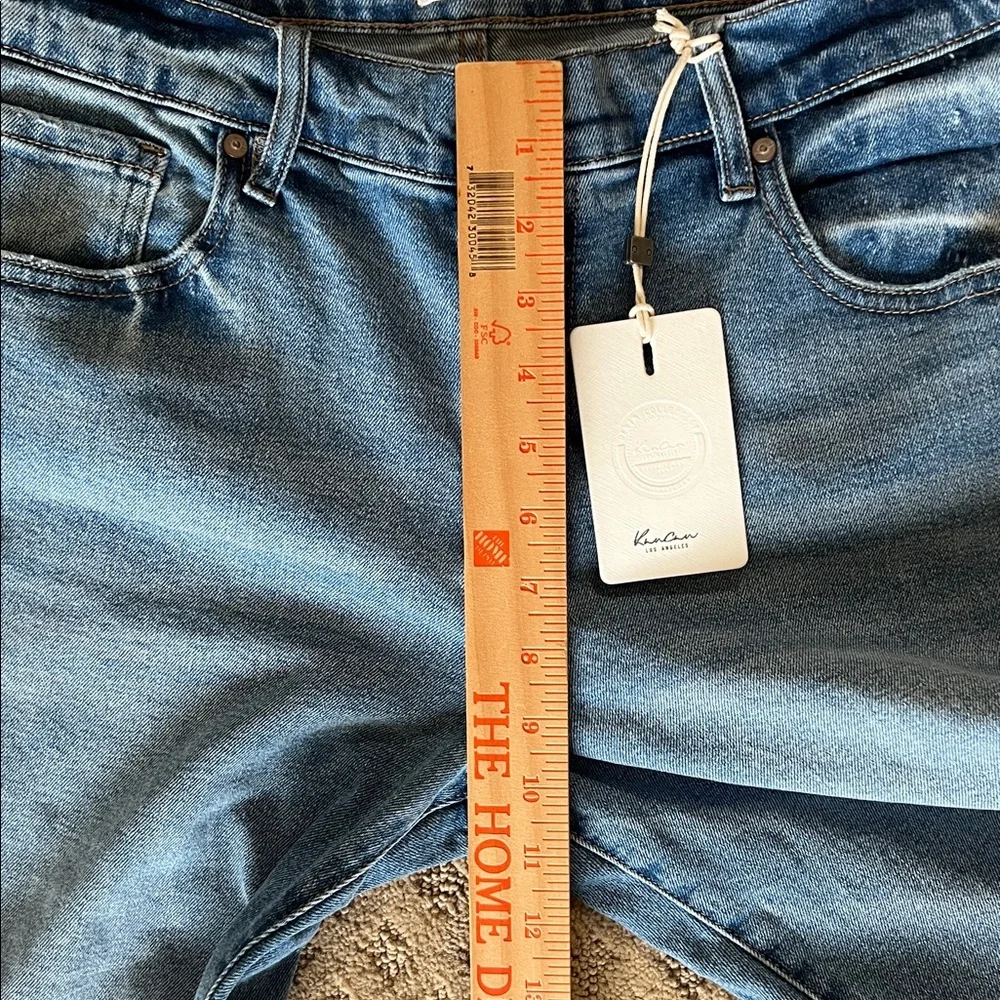 NEW Kancan Mid Rise Medium Blue Cuff Flare Denim Jean Sz 13 - Picture 7 of 8